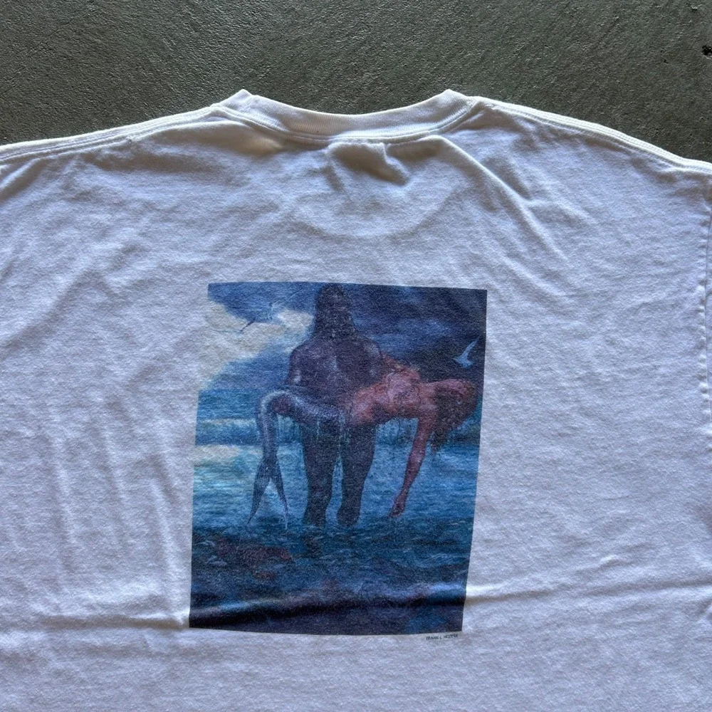 Vintage 90s Red Tide Frank J Hopper Shirt Size XL White Mermaid Art Nautical - Picture 5 of 9